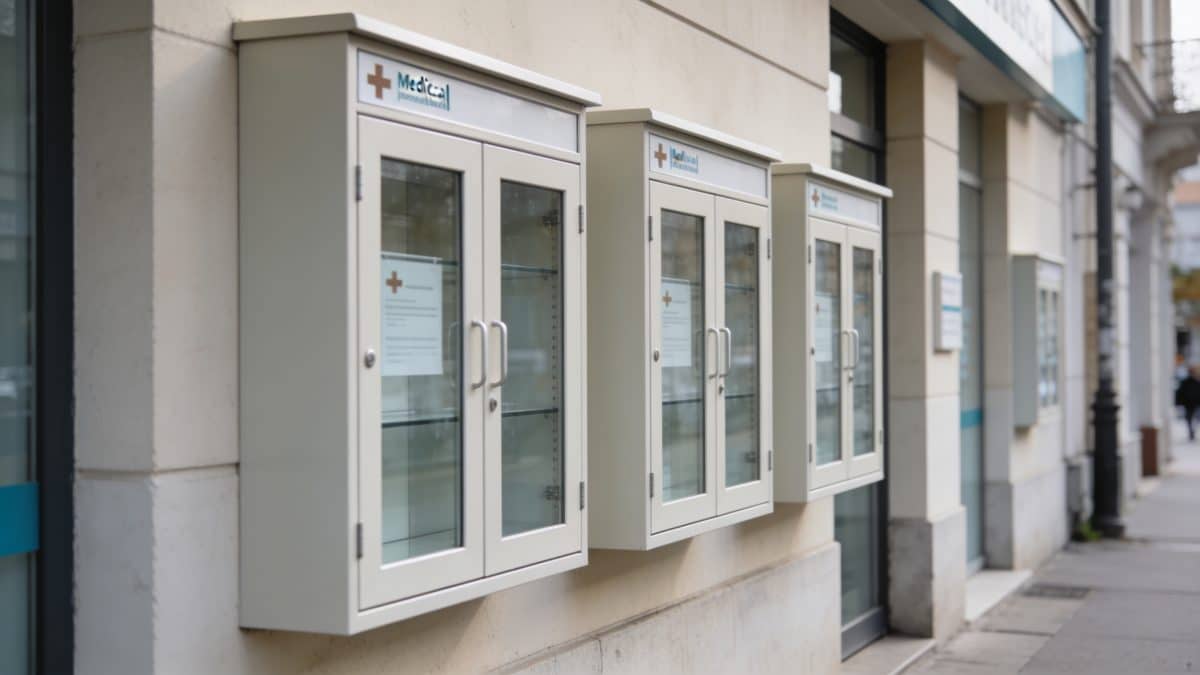 rangée de cabinets medicaux en facade de rue