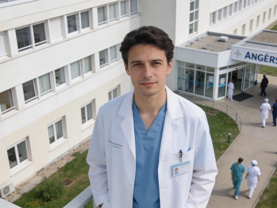 Vue aerienne des hopitaux dAngers avec medecins